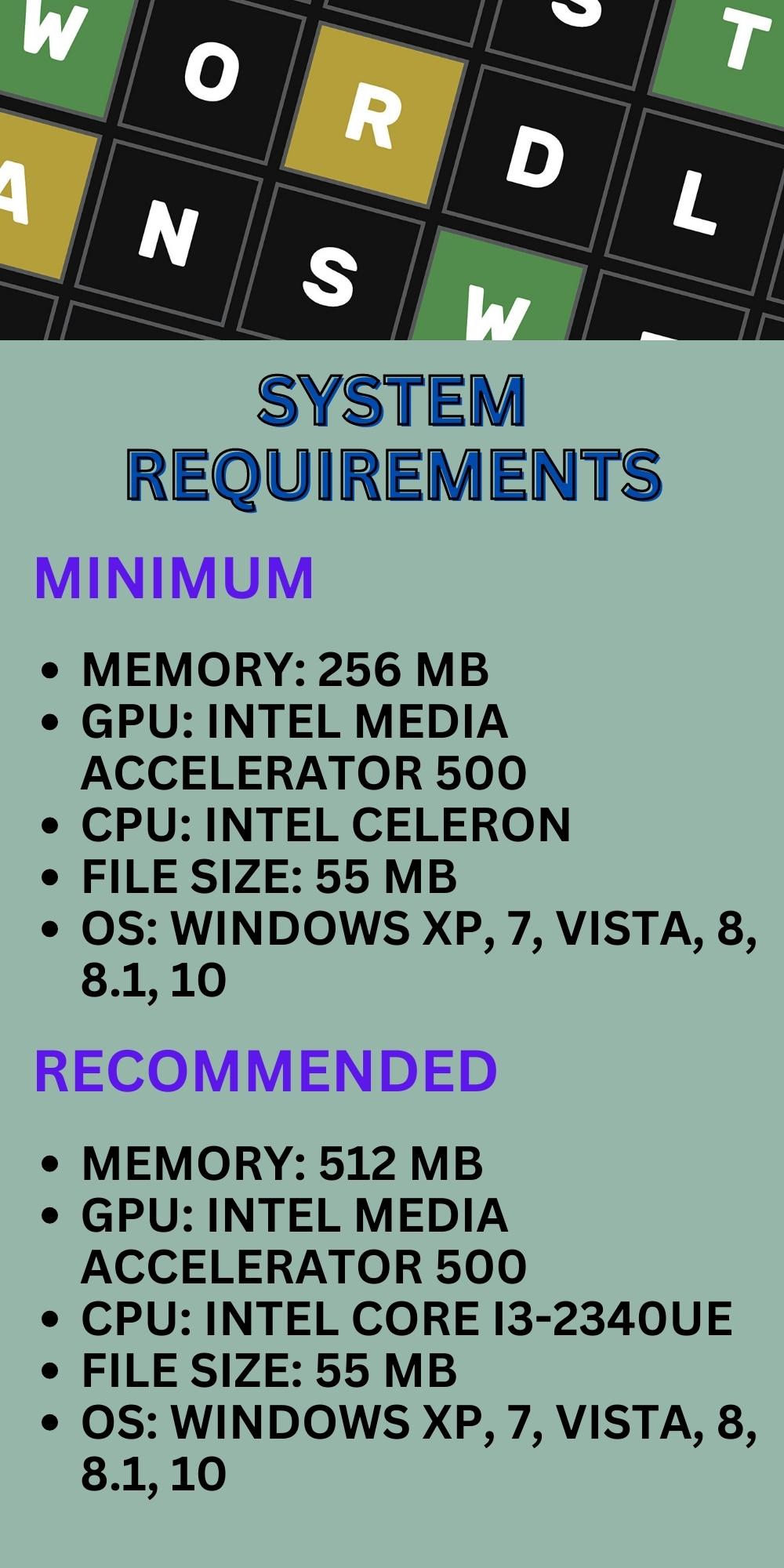 Wordle System Requirements
